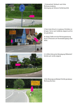 1. Kreisverkehr Sulzbach nach links Richtung Lossburg Anbringung