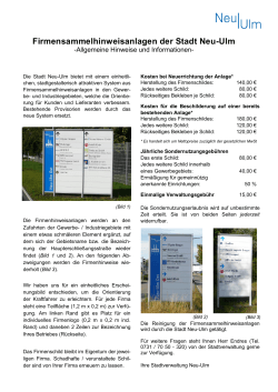 Infoblatt Firmenhinweisanlagen - Stadt Neu-Ulm