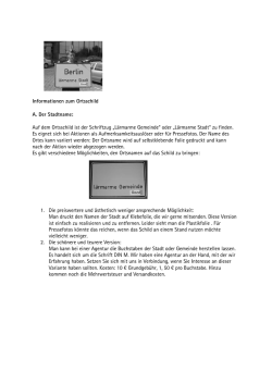 Informationen zum Ortsschild A. Der Stadtname