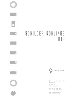 Schilder Rohlinge 2016 - Gravuren, Laserbeschriftung