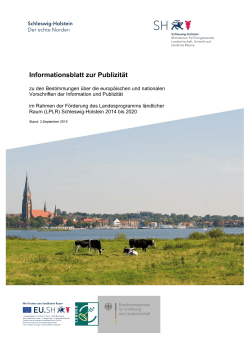 Informationsblatt zur Publizität - Landwirtschaftskammer Schleswig