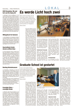 Graduate School ist gestartet 6. November 2015
