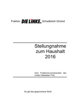Haushaltsrede DIE LINKE 2016