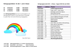 Heimgruppenunterricht 2. Klasse Lektionen f&uuml;r Schuljahr 2015/16