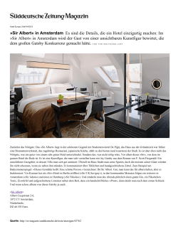 Im &raquo;Sir Albert&laquo; in Amsterd