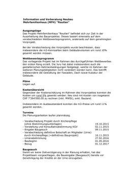 Information und Vorberatung Neubau Mehrfamilienhaus (MFH