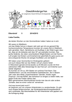 Elternbrief Nr. 5 in 2015 - Evang. Oswald-Wolfbusch