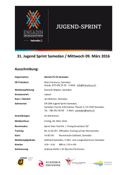 31. Jugend Sprint Samedan / Mittwoch 09. MÄrz 2016