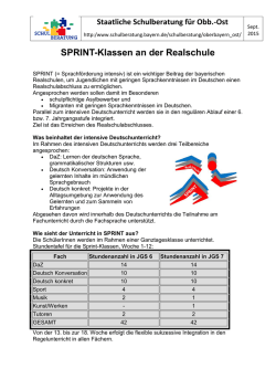 SPRINT-Klassen an der Realschule - Staatliche Schulberatung in