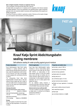 Knauf Katja Sprint Abdichtungsbahn sealing membrane F457.de