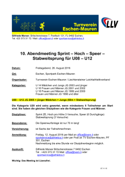 10. Abendmeeting Sprint – Hoch – Speer – Stabweitsprung für U08