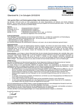 Johann-Pachelbel-Realschule Elternbrief Nr. 2 im Schuljahr 2015