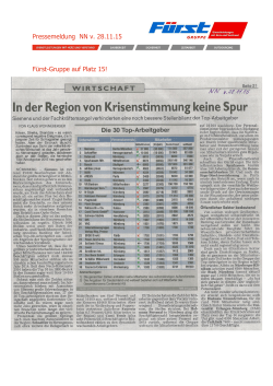 Pressemeldung NN v. 28.11.15 Fürst