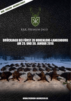 dr&uuml;ckjagd bei f&uuml;rst zu hohenlohe-langenburg am 29. und 30. januar