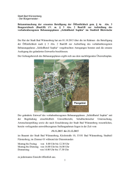 1 Bekanntmachung der erneuten Beteiligung der Öffentlichkeit gem