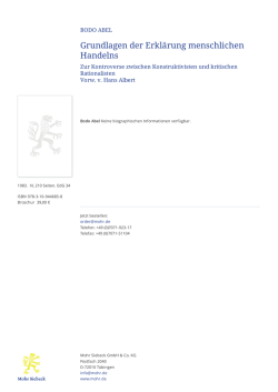 Grundlagen der Erkl&auml;rung menschlichen Handelns