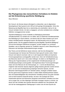 Die Phylogenese des menschlichen Verhaltens im