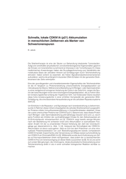 Schnelle, lokale CDKN1A (p21) Akkumulation in menschlichen