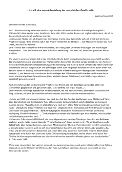 Ich will eine neue Auferstehung der menschlichen
