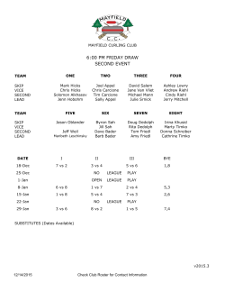 Schedule - Mayfield Curling Club