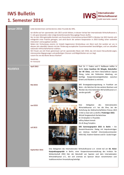 IWS Bulletin - Internationaler Wirtschaftssenat e. V.