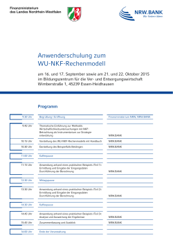 Anwenderschulung zum WU-NKF-Rechenmodell