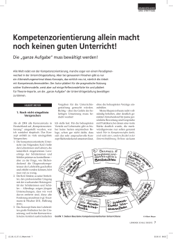 Kompetenzorientierung allein macht noch keinen guten Unterricht!