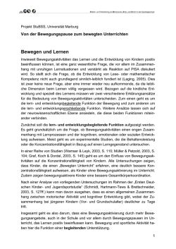 Von der Bewegungspause zum bewegten Unterricht