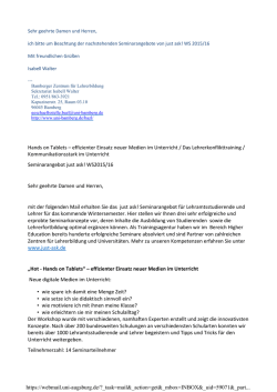 Hands on Tablets &ndash; effizienter Einsatz neuer Medien im Unterricht