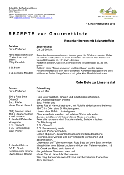 Rosenkohlherzen mit Salzkartoffeln, Rote Bete zu Linsensalat