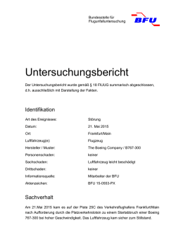 Frankfurt-Main - Bundesstelle für Flugunfalluntersuchung BFU