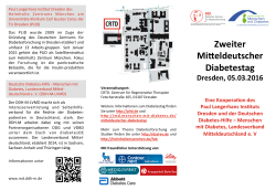 Zweiter Mitteldeutscher Diabetestag: "MIT Patienten FÜR Patienten"