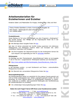 Arbeitsmaterialien Kita - Puppen - Spielzeugkunst Leben einhauchen