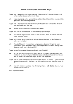 Anspiel mit Handpuppe zum Thema &bdquo;Angst&ldquo;
