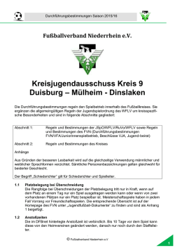 Durchf&uuml;hrungbestimmungen und Spielregeln 2015/16 - Kreis 9