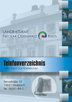 Telefonverzeichnis nach Fachbereichen - Neckar-Odenwald