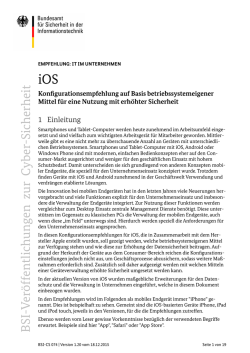 iOS - Konfigurationsempfehlung auf Basis betriebssystemeigener