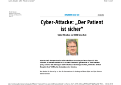 Cyber-Attacke: „Der Patient ist sicher“