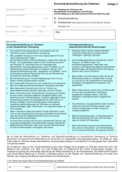 Teilnahmeerklärung Patient (AOK, hkk, Barmer, IKK) (pdf