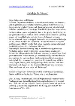 Halleluja f&uuml;r S&uuml;nder - beitraege.erzabtei