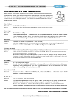 Gebetsstationen für einen Gebetsparcour