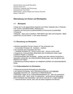 Übersetzung von Humor und Wortspielen - Heinrich