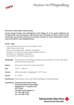 Humor im Pflegealltag - SRK Kantonalverband Unterwalden