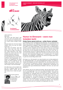 Humor im Ehrenamt &ndash; wenn man trotzdem lacht