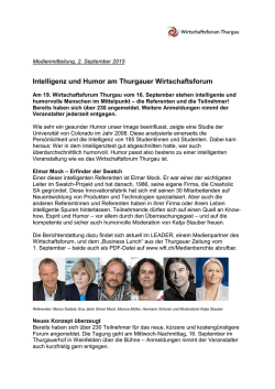 Intelligenz und Humor am Thurgauer Wirtschaftsforum