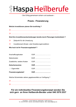 Planungshilfe zur Praxisfinanzierung als PDF-Dokument