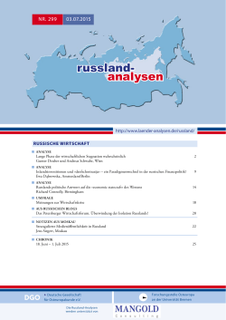 Russland-Analysen Nr. 299 - Länder