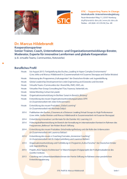 Dr. Marcus Hildebrandt - STIC – Supporting Teams in Change