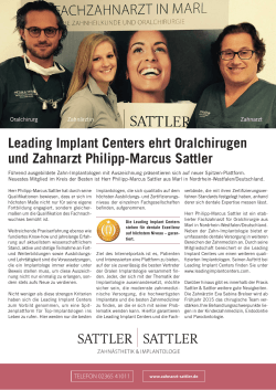 Leading Implant Centers ehrt Oralchirugen und