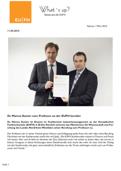 Dr. Marcus Kunter zum Professor an der EUFH berufen
